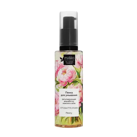MI&KO Пенка для умывания регулирующая выработку кожного сала / It`s matte foam Peony 200 мл - 1