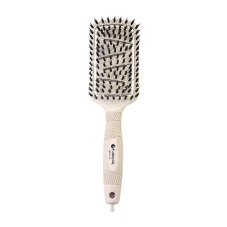 HAIRWAY Щетка массажная Eco 8 рядов, бежевая с натуральной щетиной - 1