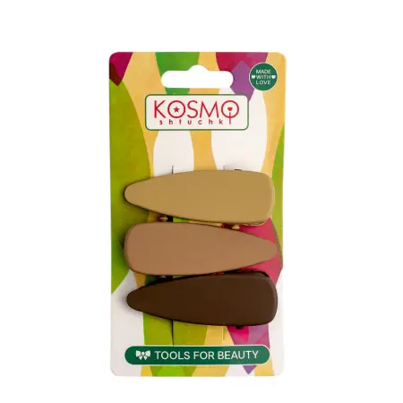 KOSMO SHTUCHKI Набор зажимов 3 шт, широкий, цвет в ассортименте / KosmoShtuchki - 1