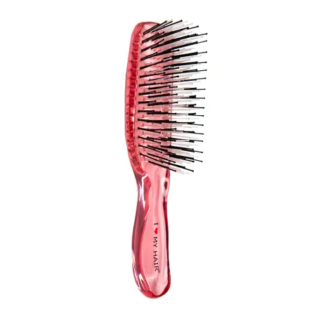 I LOVE MY HAIR Щетка парикмахерская для волос Русалочка 1803, розовая прозрачная S - 2