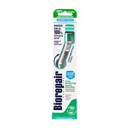 BIOREPAIR Щетка зубная для комплексной защиты изогнутая, зеленая / Biorepair CURVE Protezione Totale - 1