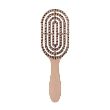 Расческа массажная для волос с натуральной щетиной, бежевая / Hair Brush with natural boar bristle Beige