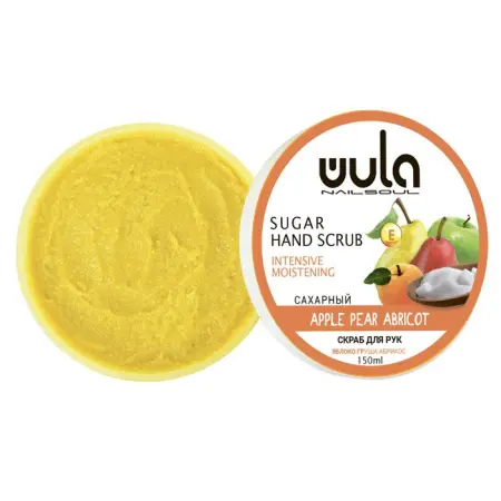 WULA NAILSOUL Скраб сахарный для рук, Яблоко Груша Абрикос / Wula nailsoul 150 мл - 1