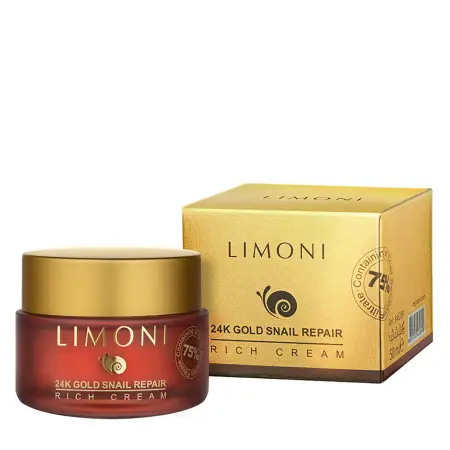 LIMONI Крем для лица с золотом и экстрактом слизи улитки / Snail Repair 24K Gold Rich Cream 50 мл - 2