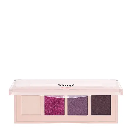 PUPA Палетка теней для век, тон 004 яркая слива / VAMP! 4 EYESHADOWS PALETTE 5,2 гр - 1