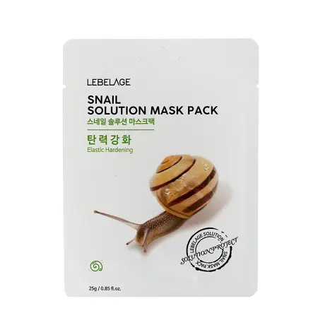 LEBELAGE Маска тканевая для лица Муцин улитки / Lebelage Snail Solution Mask Pack 25 гр - 1