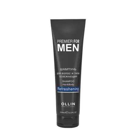 OLLIN PROFESSIONAL Шампунь освежающий для волос и тела, для мужчин / Shampoo Hair & Body Refreshening PREMIER FOR MEN 250 мл - 2