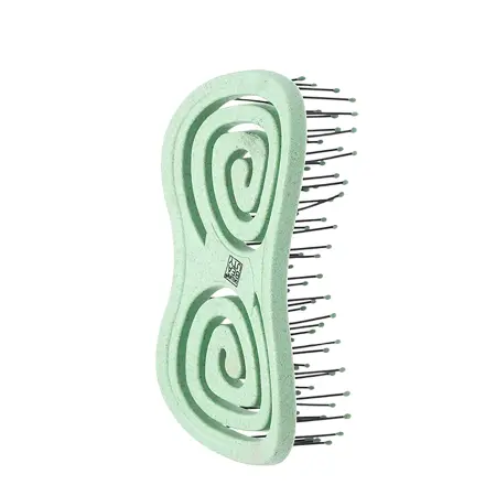 DEWAL BEAUTY Щетка массажная с нейлоновым штифтом, форма бабочка, зеленая / Eco-Friendly - 2