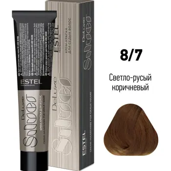 ESTEL PROFESSIONAL 8/7 краска для волос, светло-русый коричневый / DE LUXE SILVER 60 мл, фото 2