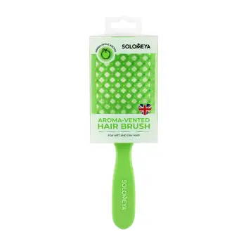 SOLOMEYA Арома-расческа вентилируемая, зеленое яблоко / Aroma-vented hair brush, Green Apple, фото 2
