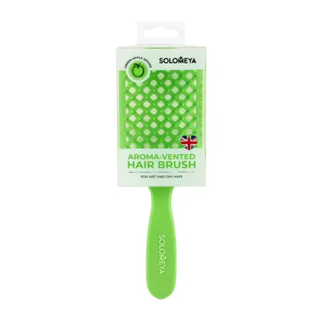 SOLOMEYA Арома-расческа вентилируемая, зеленое яблоко / Aroma-vented hair brush, Green Apple - 2