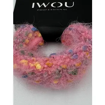 IWOU PROFESSIONAL Резинка для волос Меланж розовая 1шт, фото 2