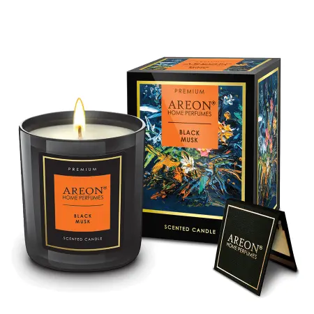 AREON Свеча ароматическая, черный мускус / HOME PERFUMES Black Musk 600 гр - 2