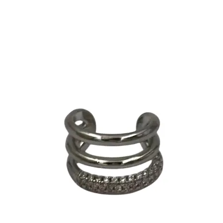 IWOU PROFESSIONAL Кафф Тройной со стразами цвет серебро - 2