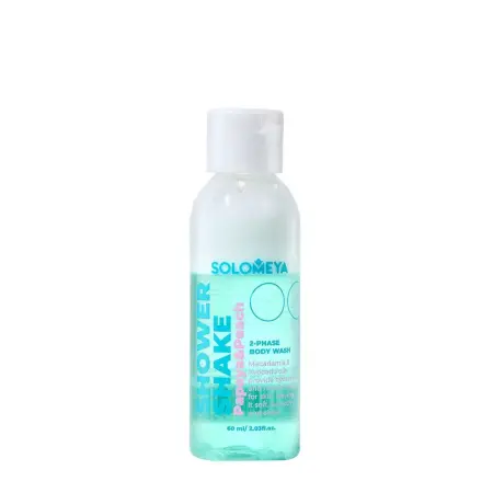 SOLOMEYA Гель-шейк для душа Папайя и Персик, мини / Shower shake Papaya&Peach mini 60 мл - 1