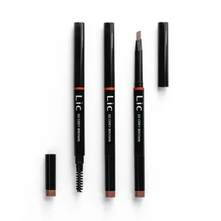 LIC Карандаш механический для бровей с треугольным грифелем 02 /Mechanical eyebrow pencil Grey brown 12 гр - 2