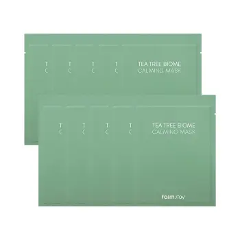 FARMSTAY Маска тканевая интенсивно успокаивающая для лица с чайным деревом / Tea Tree Biome Calming Mask 10*25 мл, фото 3