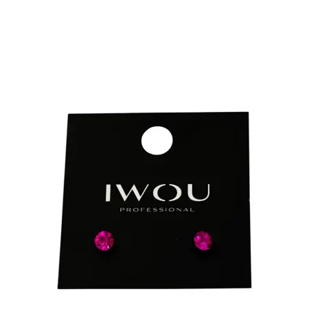 IWOU PROFESSIONAL Серьги гвоздики IWOU фуксия 7мм - 1
