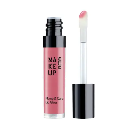 MAKE UP FACTORY Блеск для губ, 26 розовый соблазн / Plump & Care Gloss 4 мл - 2