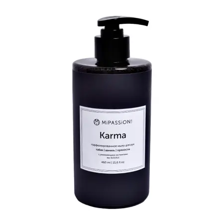 MIPASSIONcorp Мыло жидкое парфюмированное для рук и тела, табак, ваниль, пряности / Karma 460 мл - 1