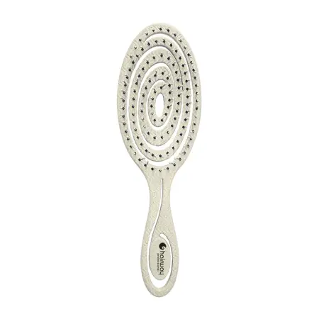 HAIRWAY Щетка ECO Wheat массажная, овальная бежевая 8 рядов 20 см - 1