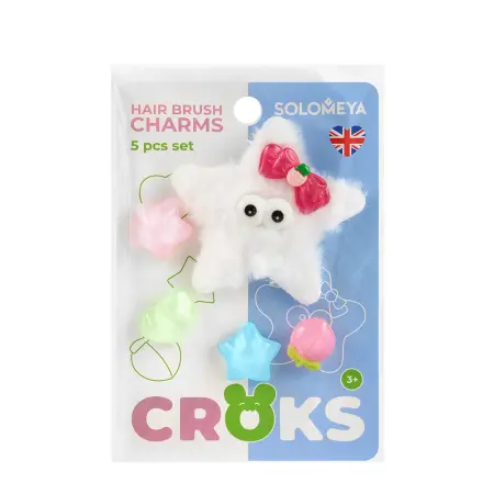 SOLOMEYA Набор украшений для расчески, Пушистое настроение / Set of charms for hair brush, Fluffy mood, 5 шт - 1