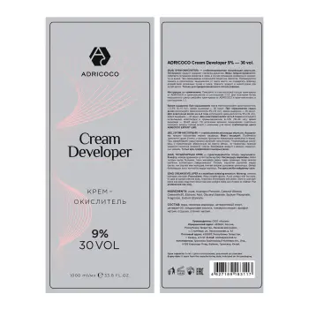 ADRICOCO Крем-окислитель 9% (30 vol.) / ADRICOCO Cream Developer 1000 мл, фото 2