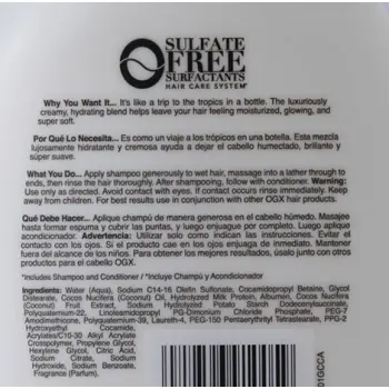 OGX Шампунь питательный с кокосовым молоком тревел-формат / Travelsize Nourishing Coconut Milk Shampoo 88,7 мл, фото 2