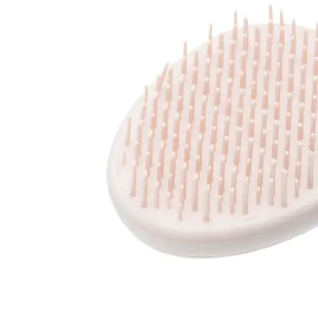 DEWAL BEAUTY Щетка массажная Прованс с пластиковым штифтом, овальная, пудровая - 3