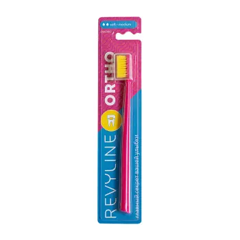 REVYLINE Щётка зубная, розовая с жёлтой щетиной / SM6000 Ortho, фото 1