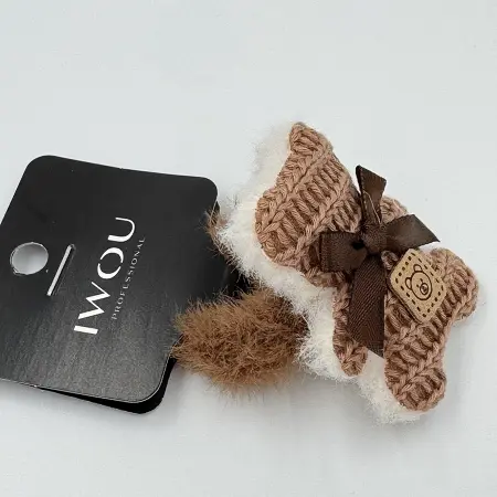 IWOU PROFESSIONAL Резинка для волос Мишка коричневый 1шт - 3