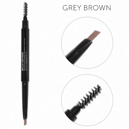LUCAS COSMETICS Карандаш механический со щеточкой для бровей, серо-коричневый / Brow Definer grey brown - 1