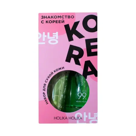 HOLIKA HOLIKA Набор для ухода за сухой кожей лица Знакомство с Кореей (гель 250 мл, пенка 120 мл, тканевая маска 20 мл) Holika Holika - 1