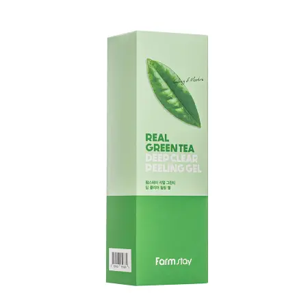 FARMSTAY Гель-скатка отшелушивающая для лица с зеленым чаем / Real Green Tea Deep Clear Peeling Gel 100 мл - 2