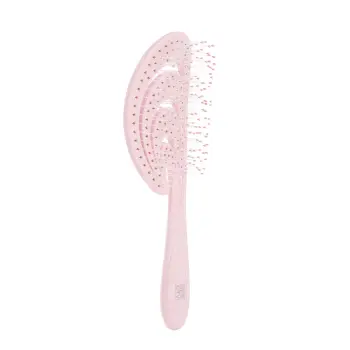 Щетка продувная, с нейлоновым штифтом, форма волна, розовая / Dewal Beauty Ocean wave Pink