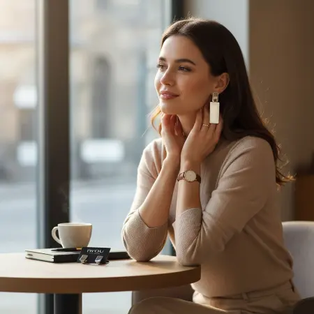 IWOU PROFESSIONAL Серьги Платиновые пластины - 4