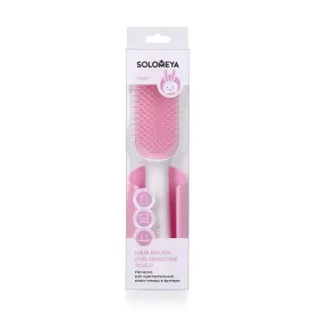 SOLOMEYA Расческа для чувствительной кожи головы в футляре, розовая / Hair Brush for sensitive scalp Pink, фото 7