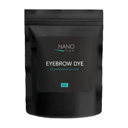 NANO TAP Краска для бровей в саше, темно-коричневый / NanoTap, dark brown 1+1, 30 гр - 1