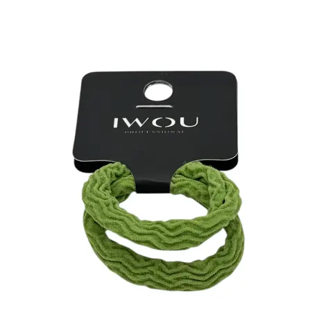 IWOU PROFESSIONAL Резинка для волос Волна зеленая 2шт - 1