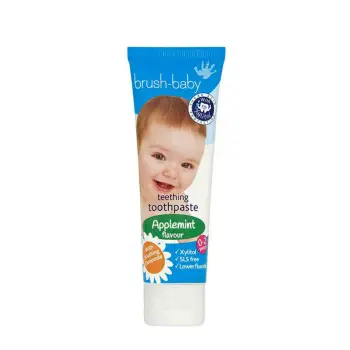 BRUSH-BABY Паста зубная детская для прорезывающихся зубов до 2-х лет, яблоко-мята / Brush Baby 50 мл, фото 1