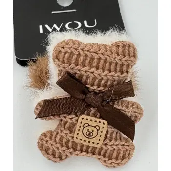 IWOU PROFESSIONAL Резинка для волос Мишка коричневый 1шт, фото 2