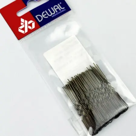 DEWAL PROFESSIONAL Шпильки коричневые, волна 45 мм, 60 шт/уп (на блистере) - 3