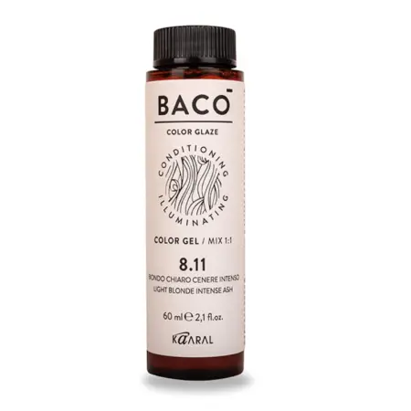 KAARAL 8.11 краска для волос, светлый блондин интенсивно-пепельный / BACO COLOR GLAZE 60 мл - 2