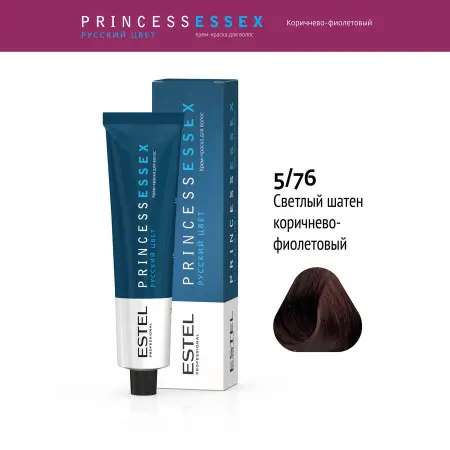 ESTEL PROFESSIONAL 5/76 краска для волос, светлый шатен коричнево-фиолетовый (горький шоколад) / ESSEX Princess 60 мл - 4