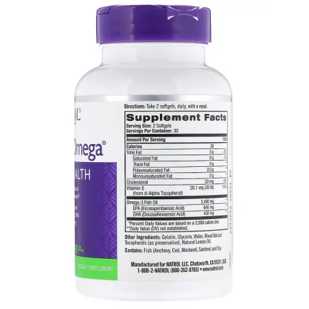 NATROL Добавка биологически активная к пище Натрол экстрим омега / Omega Extreme 2400 мг 60 капсул - 2