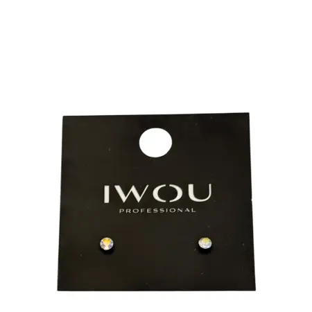IWOU PROFESSIONAL Серьги гвоздики IWOU голография 4мм - 1