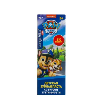 LONGA VITA Паста зубная детская профилактическая от 3-х лет Тутти-Фрутти / Longa Vita Paw Patrol Biotech 75 гр, фото 2