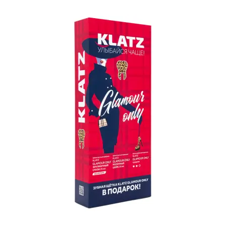 KLATZ Набор (паста зубная Земляничный смузи 75 мл, Молочный шейк 75 мл, Зубная щетка, средняя) - 3