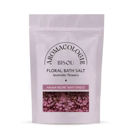 BISOU Соль для ванны цветочная с цветками лаванды Антистресс / BISOU Aromacologie 330 гр - 1