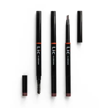 LIC Карандаш механический для бровей с треугольным грифелем 04 /Mechanical eyebrow pencil Brown 12 гр - 2